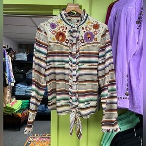 Double D Ranch Multicolor Embroidered Blouse